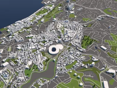 Salvador Brazil 50x50km 3D model