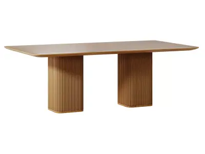 Davison Rectangular Fluted Oak Dining Table by CB2 3D model