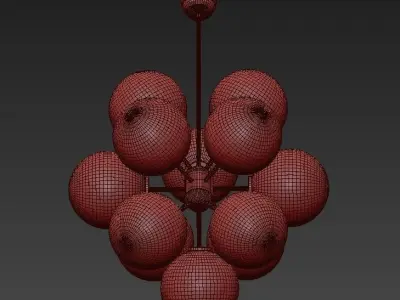 Globo Clear Five Light Chandelier 3D model