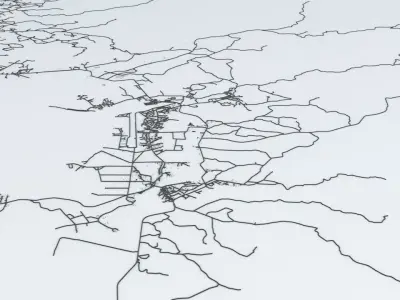 Fiji Road Networks Streets and Buildings 3D model