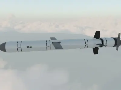 3M-54 Kalibr- 3M14 Biryuza Low-poly 3D model