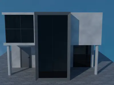 Small modern house Low-poly 3D model