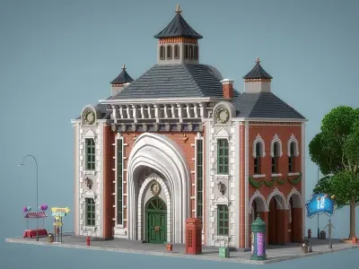 Cartoon House 14 3D model