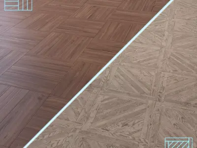 Parquet - Laminate - Wooden floor 2 in 1 Low-poly 3D model 71
