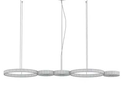 MAVIS chandelier with four circular lights hanging from ceiling 3D model