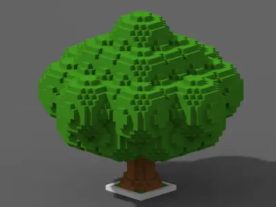 Tree Voxel - 9 Low-poly 3D model
