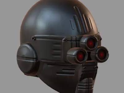 Gas mask helmet 3d model scifi Low-poly  Low-poly 3D model 177