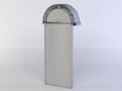 Door wooden floor lamp Low-poly 3D model