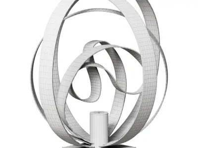 Rodin modern table lamp in iron cm 41x47x49 3D model
