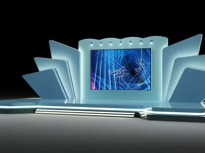 Entertainment Concert or Corporate Event Stage  with Lights 3D model