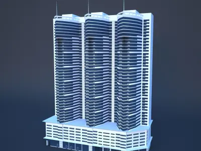 DUBAI ADAGIO PREMIUM HOTEL Low-poly 3D model