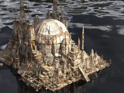 Islamic Golden Age Ruins  Domes Kit bash 3D 3D model