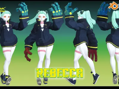 REBECCA CYBERPUNK EDGERUNNER 3D model