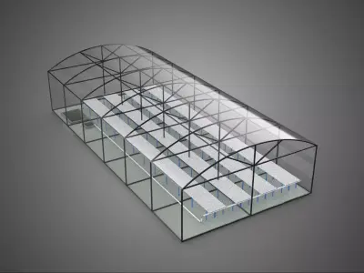 GREENHOUSE PLANT FARM CULTIVATION AEROPONIC HYDROPONIC GARDEN 3D model