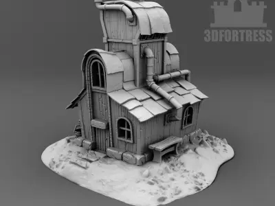 Cartoon house  3D print model