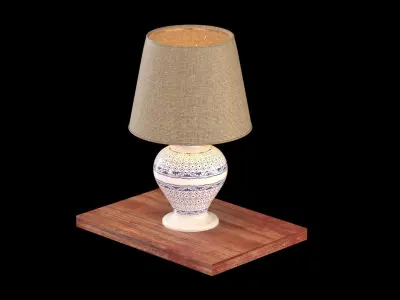 lampshade table lamp Low-poly 3D model