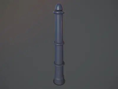Barrier Bollard pack 5 Blue v1 Low-poly 3D model