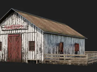 33-34-35-36 - Farm Buildings 4K PBR GameReady Low-poly 3D model