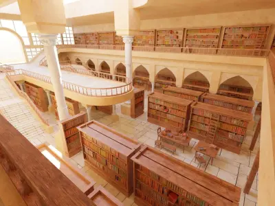 ancient desert library 3D model