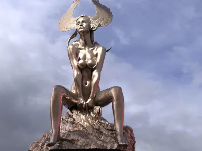 Egyptian goddess form Anatomy Siting Sculpture 6 3D model
