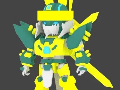 Super Mecha 6 - Dhays of Code Name 1C4YK Low-poly 3D model