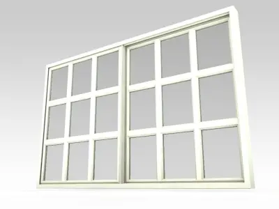 Sliding Window Low-poly 3D model