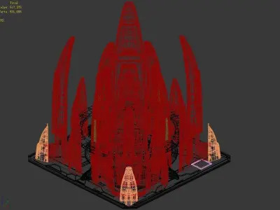 Mechanical construction - spaceship maintenance 3D model