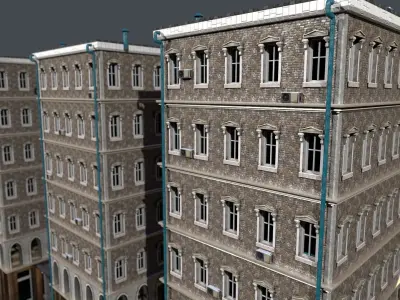 the facade of the building 3D model