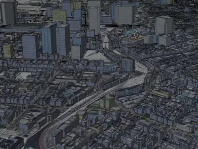 3D Tokyo city of Low-poly 3D model