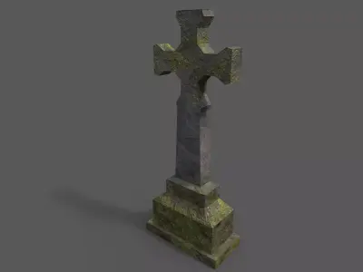 Tombstone Collection stone cross Low-poly 3D model