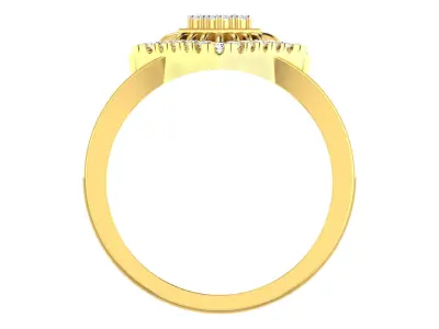Light Weight Yellow Gold Diamond Ring  -EZ R-163 3D print model
