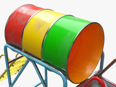 Playground barrel slide 02 3D model