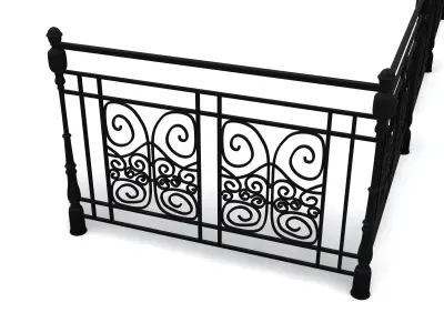 Metal Neoclassical Railing 2 Free 3D model
