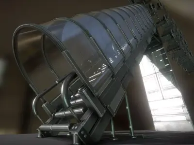 Futuristic Stairs Collection - 43 Components - Basic Version  Low-poly 3D model