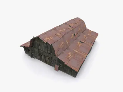 Old Barns Collection Low-poly 3D model