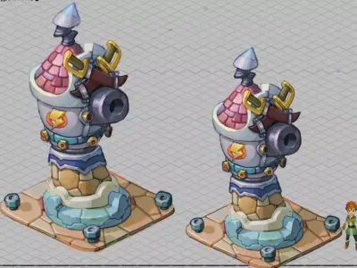 Combat tower normal state 3D model