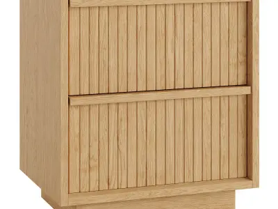 Kouva 2-Drawer Nightstand 3D model
