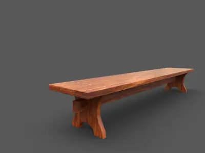 Street Bench Low-poly 3D model