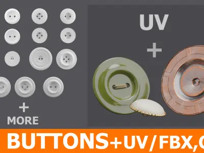 47 BUTTONS+UV-FBX/OBJ/BLEND FILE