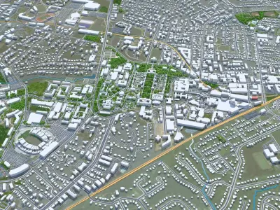 Charlottesville Virginia USA Low-poly 3D model