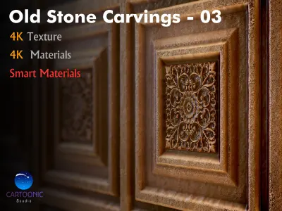 10 Old Stone Carvings Set Texture