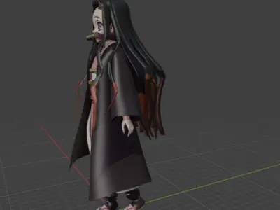 Low Poly anime Nezuko with textures Texture