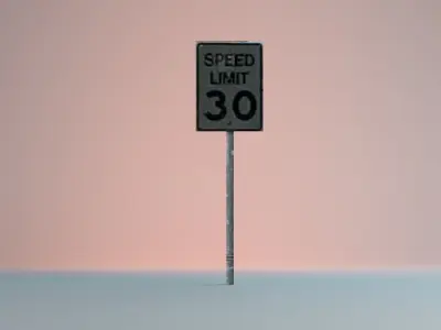Road Signs And Traffic Signs Low-poly 3D model