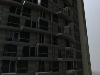 London Apartment Tower Low-poly 3D model