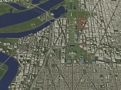 Washington DC USA - city and urban 3D model
