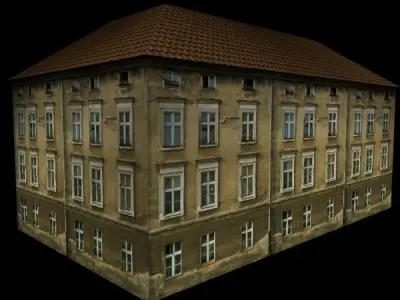 Building old in czech republic Low-poly 3D model
