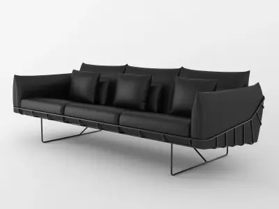 Wireframe sofa 3 seat 3D model