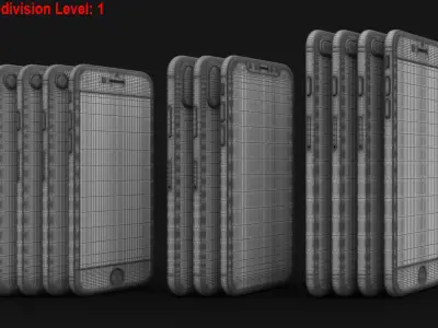 Apple Electronics Collection 2017 Low-poly 3D model