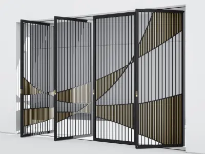 Aluminium door 321 3D model
