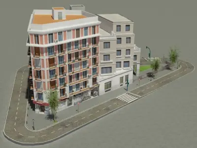 European City Block 02 3D model